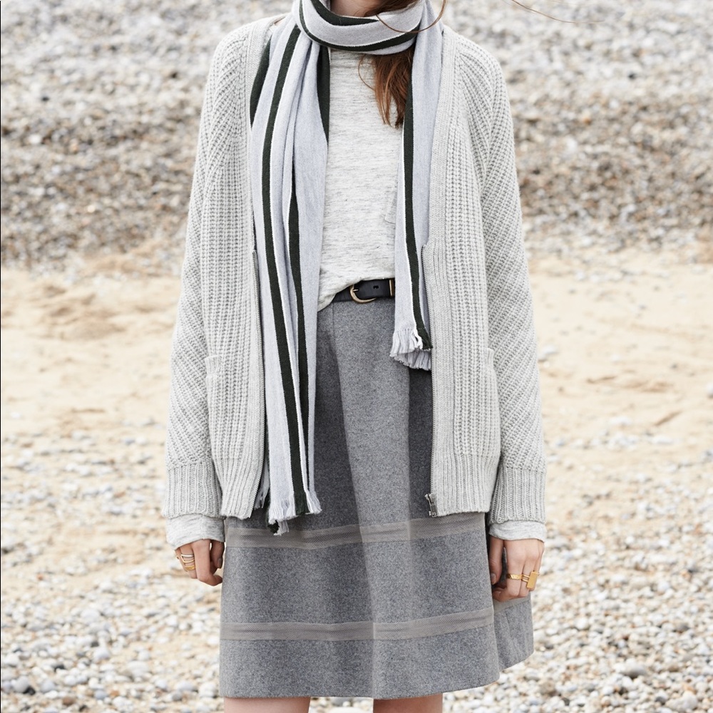 MADEWELL Turnout Wool Skirt, Gray